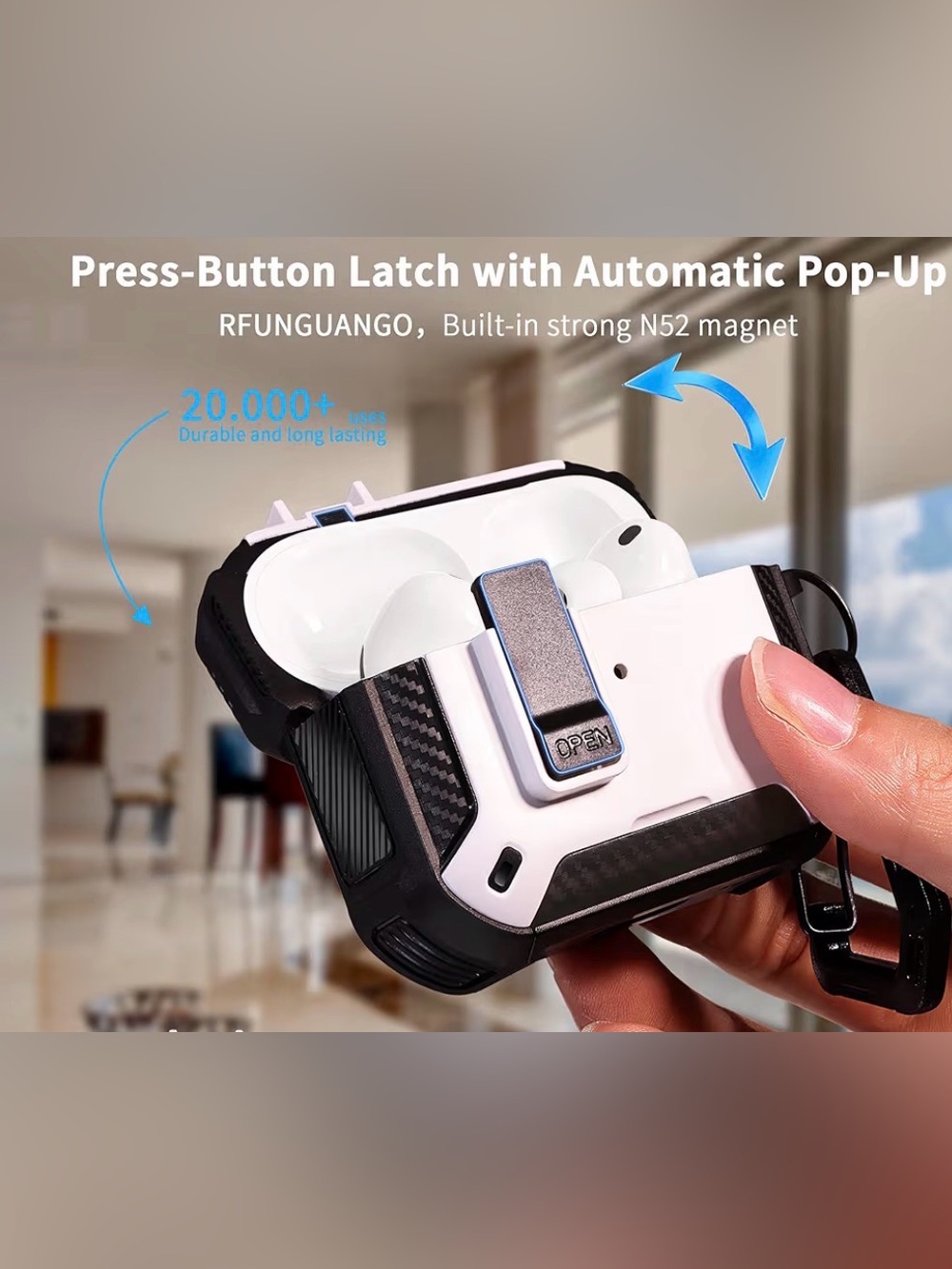 Case for AirPods 3 Rugged Protective Case Wireless & Phone Stand White - Picture 3 of 11